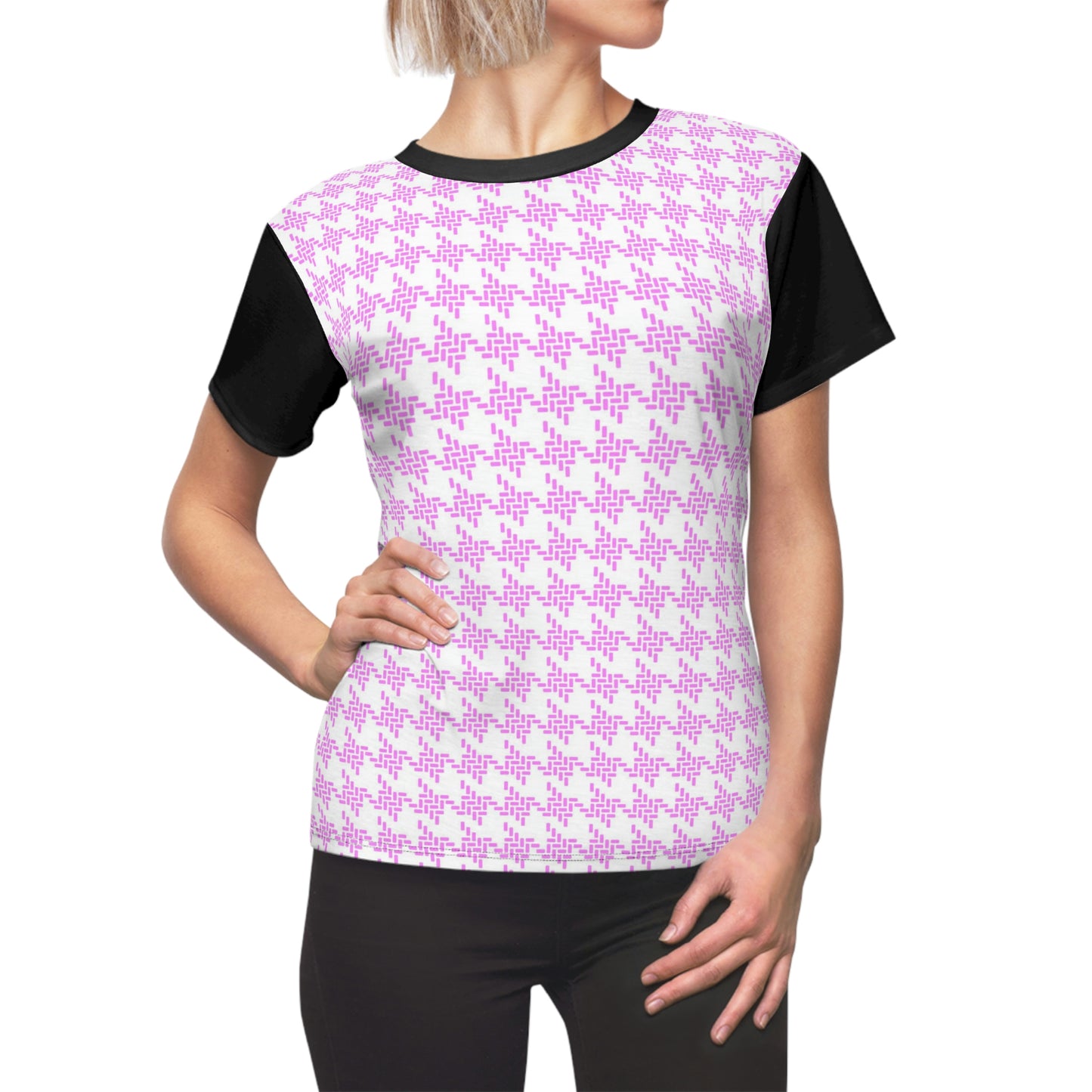 Pink Houndstooth Tee